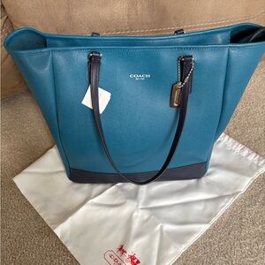 NWT Coach Saffiano Medium City‎ Tote Colorblock